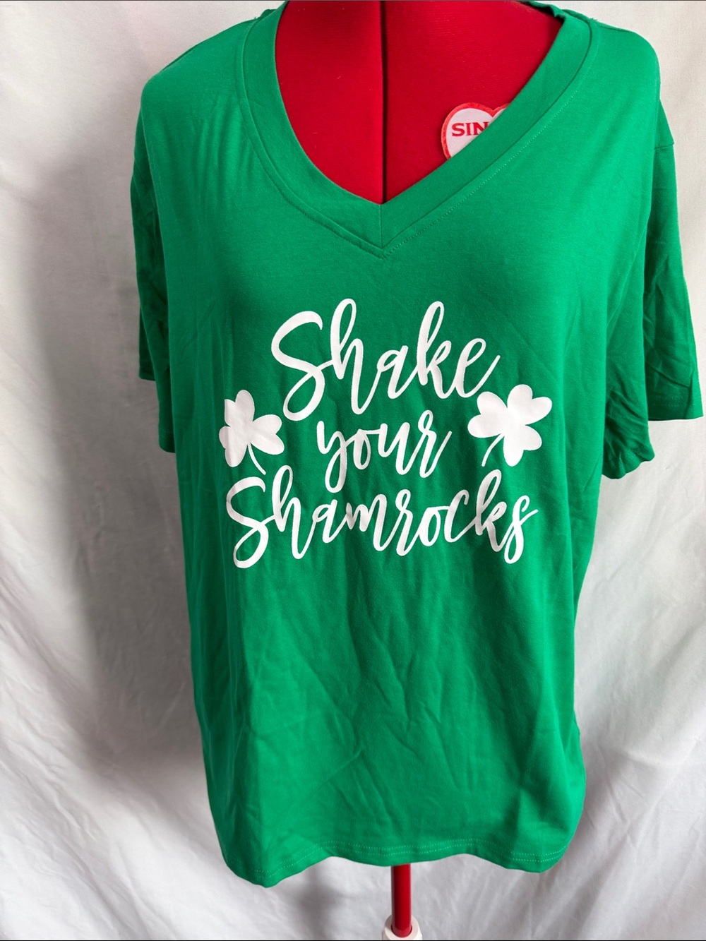 Shake Your Shamrocks Green V-Neck Tee